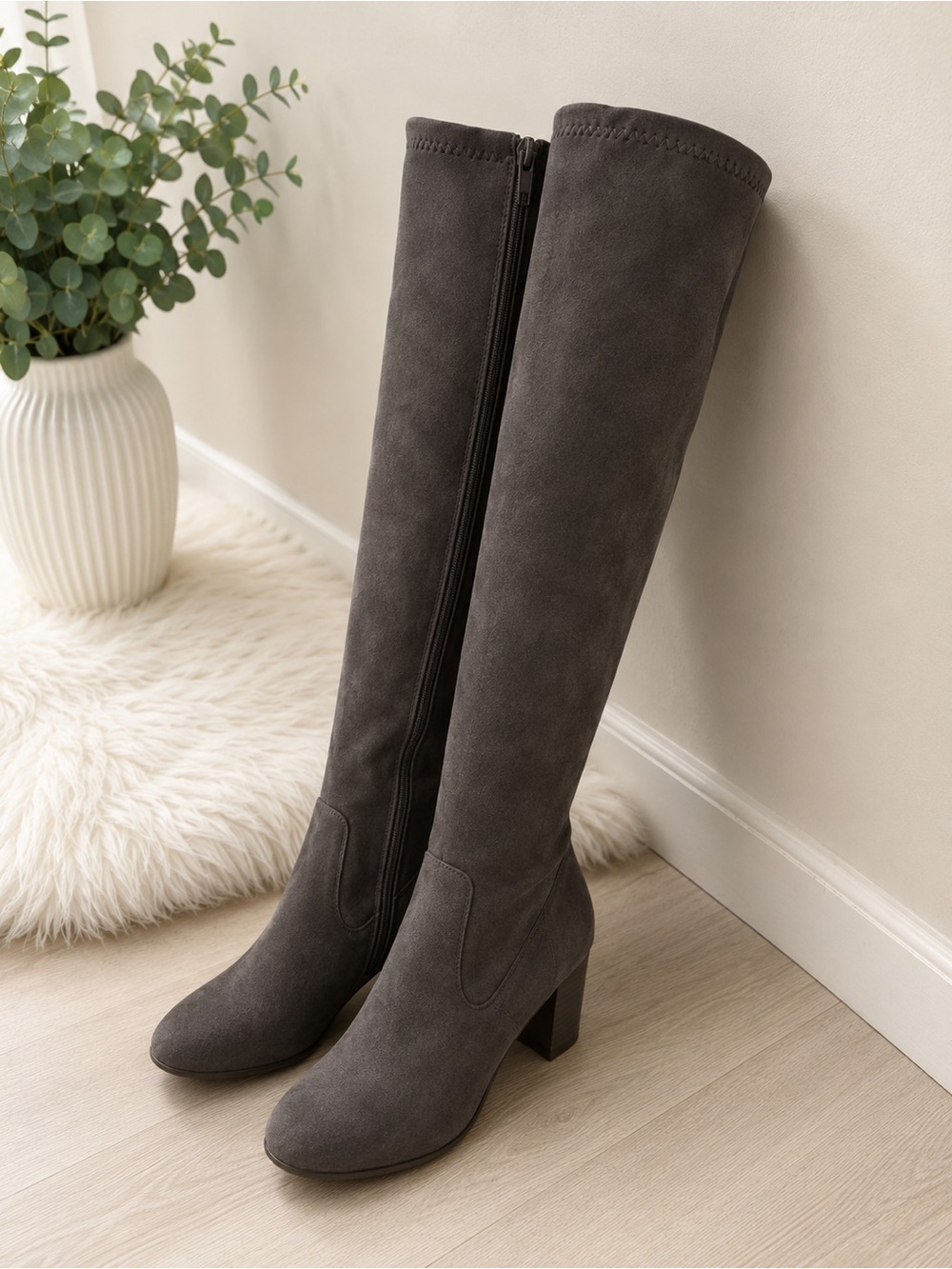 Aldo Darcia Elegant Gray Boots Knee-High